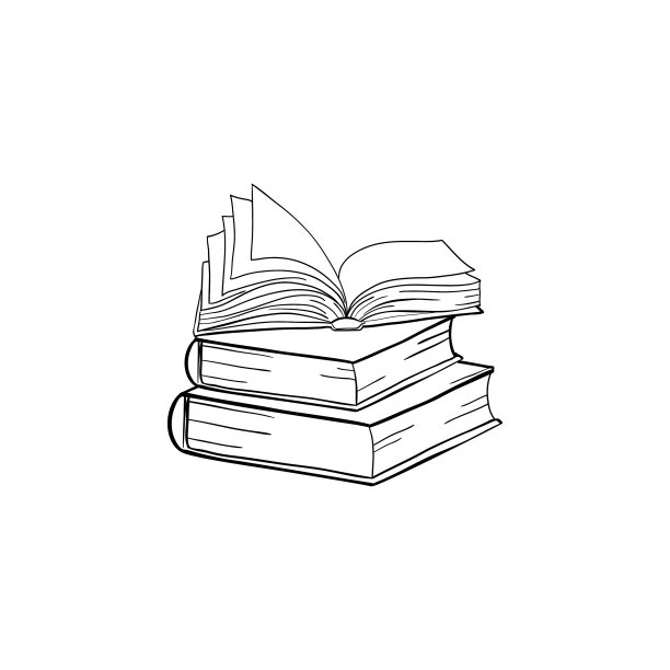 草稿-空白的打开书和堆叠书图片下载