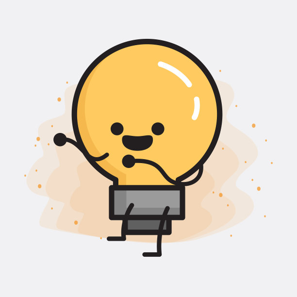 灯泡可爱的角色图标图片下载