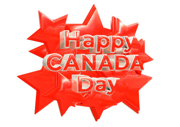 用星星写加拿大日快乐。七月一日庆祝的节日。图片下载