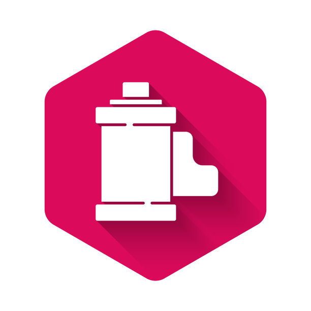 白色相机复古胶卷墨盒图标图片下载