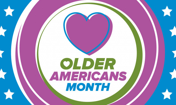 美国老年人。五月在美国庆祝。美国老年人的全国纪念月。海报、卡片、横幅和背景。矢量图图片下载