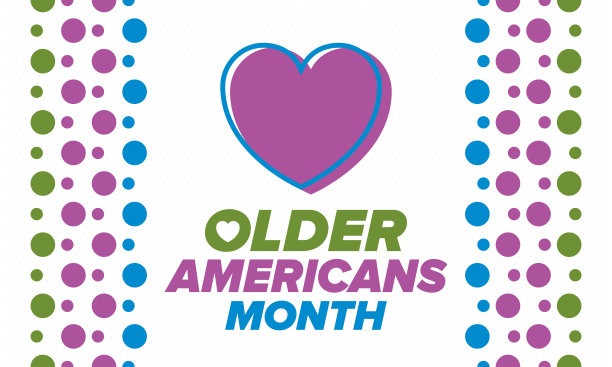 美国老年人。在美国五月庆祝。全国老年美国人纪念月。海报，卡片，横幅和背景。矢量图图片下载