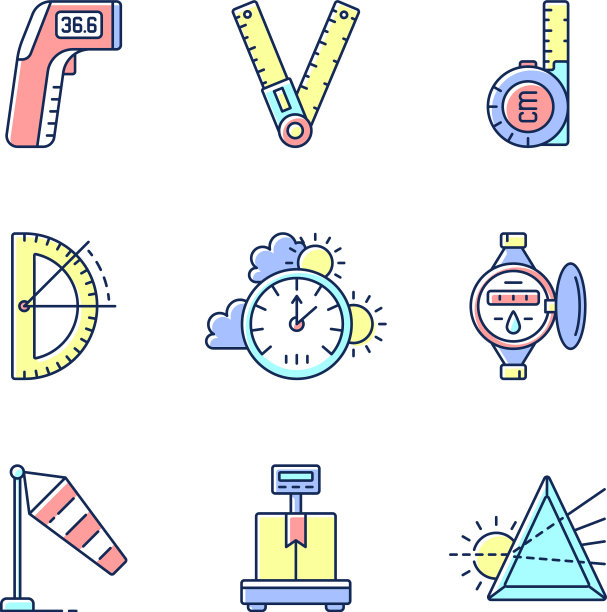 测量仪器RGB颜色图标设置图片下载