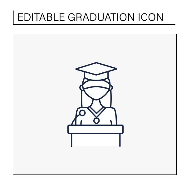 毕业演讲线图标图片下载