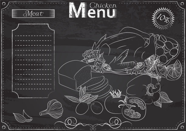 鸡菜单粉笔图片下载