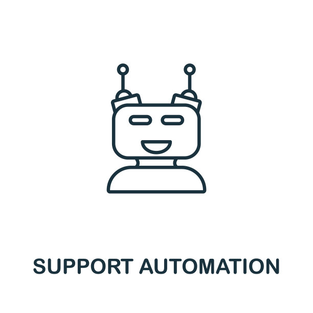 支持自动化大纲图标。细线概念元素从crm图标集合。创意支持自动化图标的移动应用程序和web使用图片下载