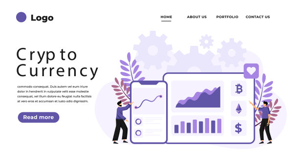 现代平面设计的加密货币市场图片下载