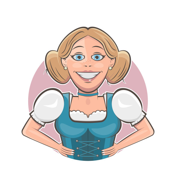 一个巴伐利亚女孩的卡通标志图片下载