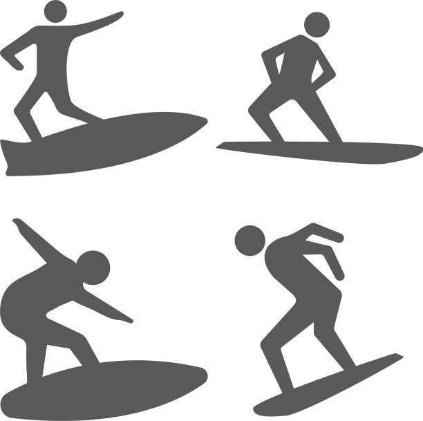 冲浪图标设计模板孤立图片下载