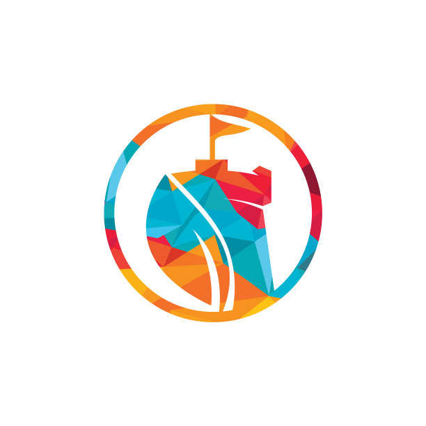 城堡与树叶的图标标志图片下载