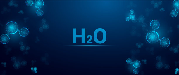 水分子的抽象背景。低聚线框风格。科学，生物技术，化学，医学概念。孤立在黑暗的背景上。矢量插图。图片下载