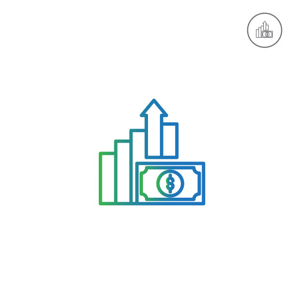 增长梯度轮廓图标银行和金融图片下载