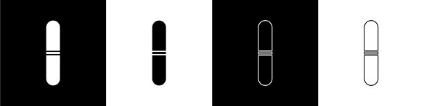 设置指甲文件图标隔离在黑色和白色图片下载