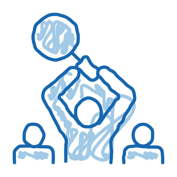 人类研究涂鸦图标手绘插图图片下载