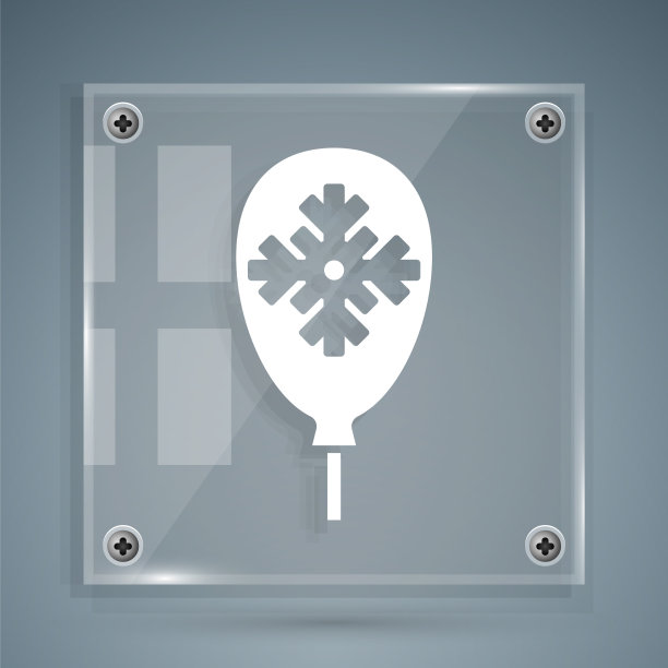 白色气球与雪花图标孤立图片下载