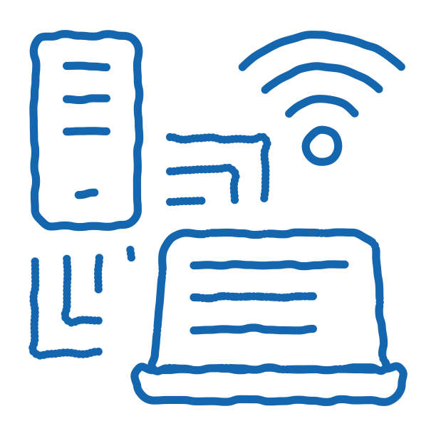 Wi-Fi网络扩展涂鸦图标手绘插图图片下载