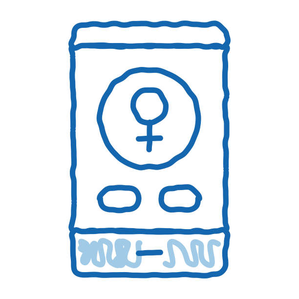 电话呼叫女性涂鸦图标手绘插图图片下载