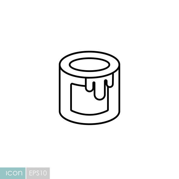 油漆桶矢量扁平图标图片下载
