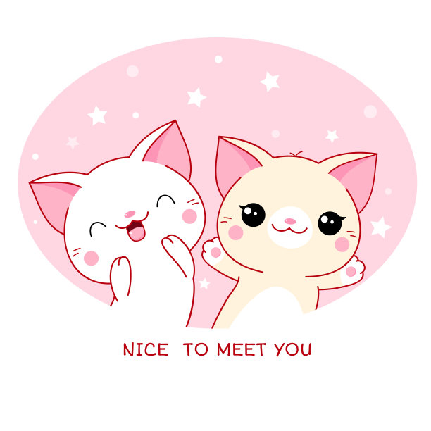 贺卡和可爱的猫图片下载