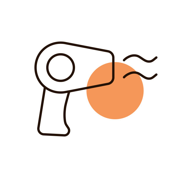 吹风机平面矢量图标图片下载