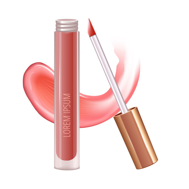 化妆为嘴唇与现实的霜涂抹，现实的液体口红。图片下载
