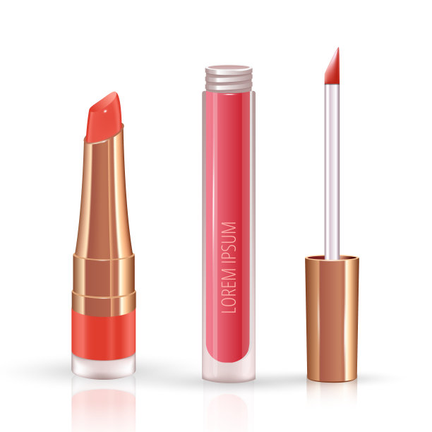 化妆为嘴唇与现实的液体口红容器。图片下载