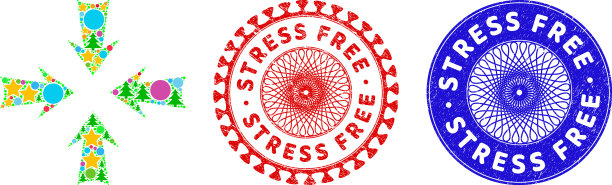 应力自由垃圾密封和减少箭头拼贴图片下载