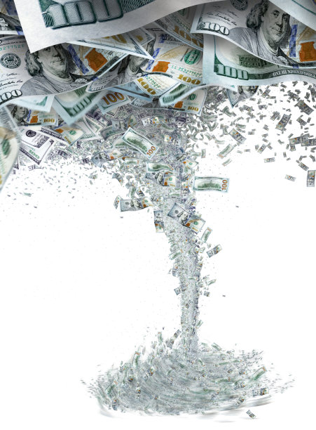 美元纸币对白人的概念性货币龙卷风图片下载