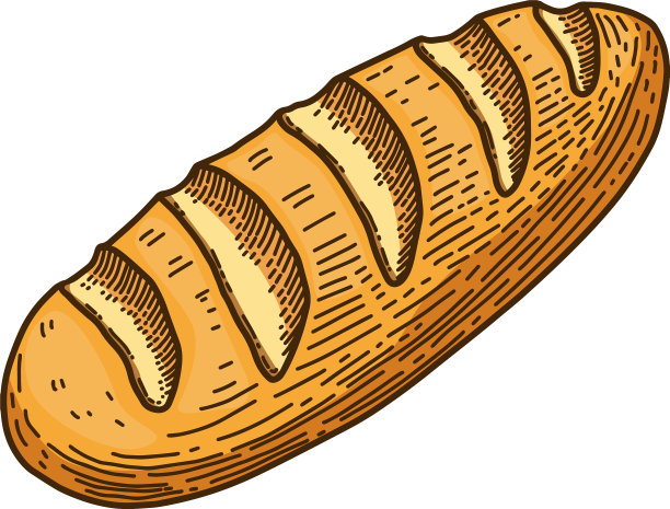 面包在雕刻风格的设计元素图片下载