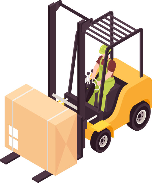 叉车与箱组成图片下载