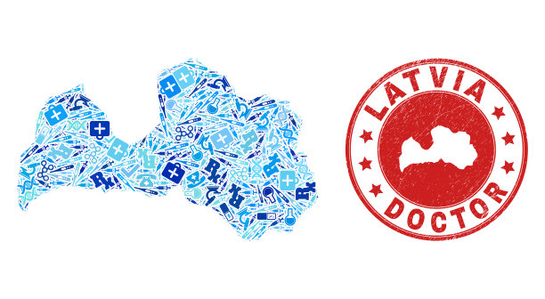 药物疫苗拉脱维亚马赛克地图和橡胶图片下载