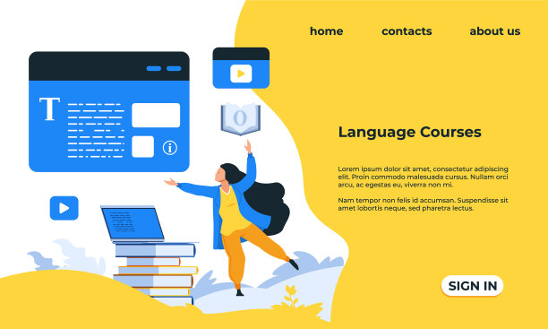 语言课程登陆页面web服务图片下载