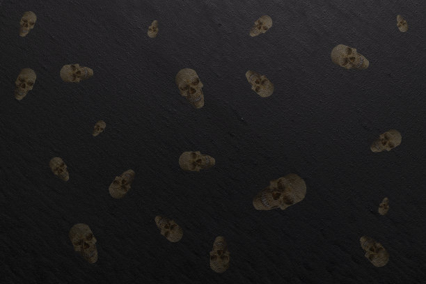 黑色背景与头骨，图案。图片下载