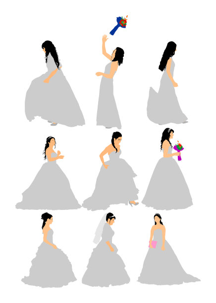 优雅的新娘在婚礼当天穿着婚纱图片下载