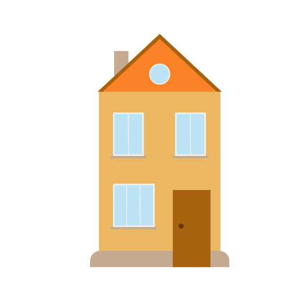 可爱的小独立房简单的平面风格矢量插画，温馨的家的概念，海报为儿童房，托儿所印刷图片下载