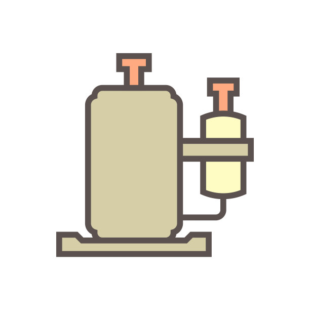 旋转压缩机矢量图标设计。空调系统(HVAC)部分。图片下载