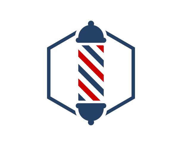 六边形，里面有理发店图标图片下载