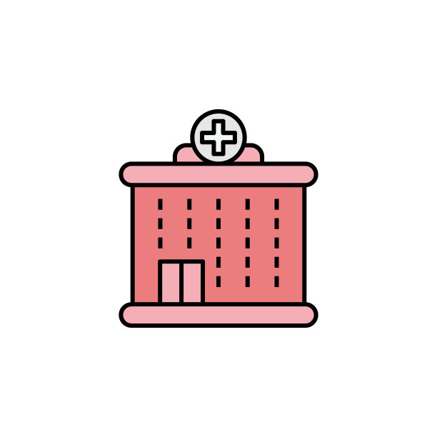 建筑、医院图标。一套建筑插图图标。标志，符号可以用于网页，logo，移动应用程序，UI, UX图片下载