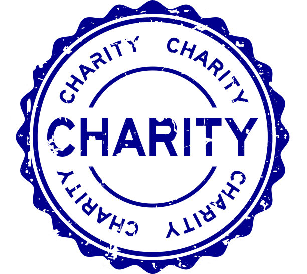 垃圾蓝色慈善字圆形橡皮印章印章图片下载