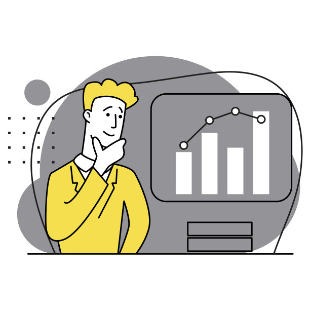 数据库分析。财务状况。数字解决方案、商业分析和规划。企业营销的插图。男人参加商业活动的场景。现代平底图片下载