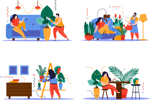 家花园概念图标集图片下载