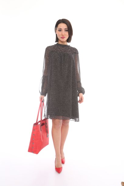 年轻漂亮的女人穿着黑色的衣服，带着红色的钱包图片下载