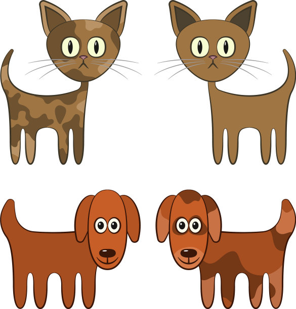 卡通猫和狗图片下载