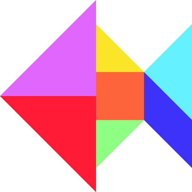 颜色七巧板鱼的形状在白色的背景图片下载