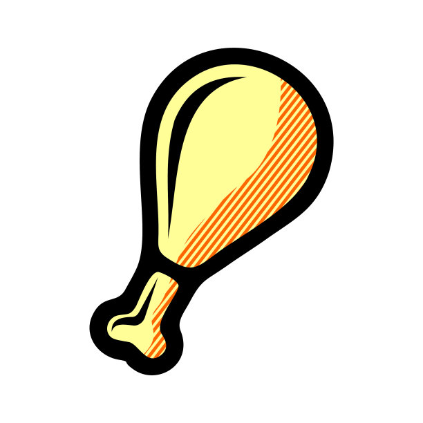 鸡腿图标孤立在白色背景图片下载