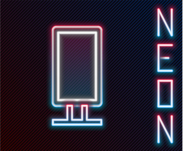 发光的霓虹灯线大的全长镜图片下载