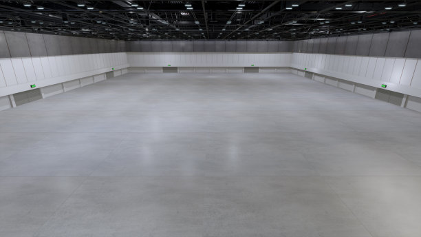 空的展览中心与桁架。展台的背景。3 d渲染。图片下载