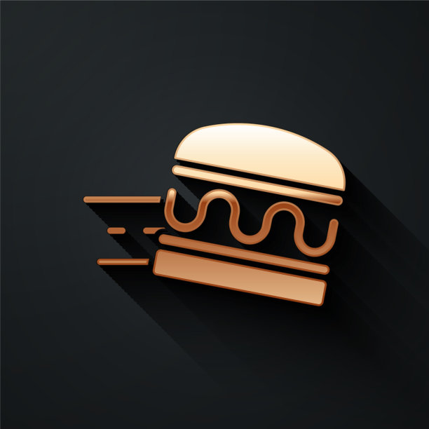 黄金在线订购和汉堡配送图标图片下载