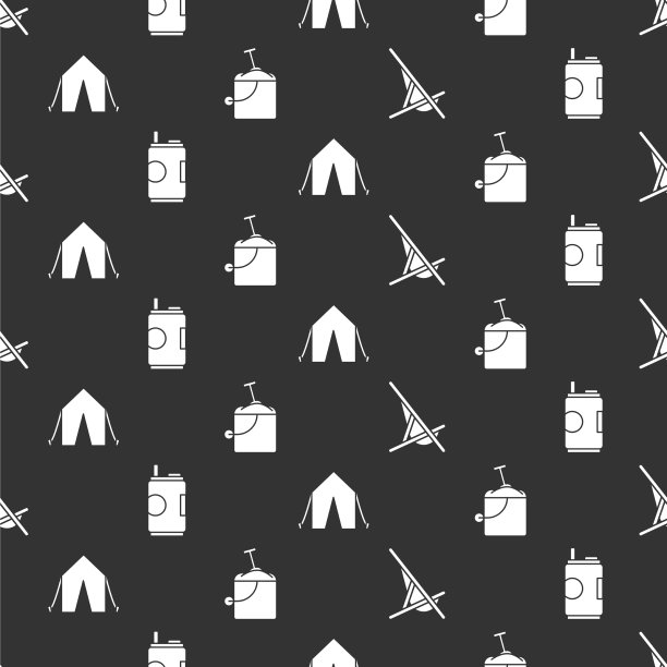 设置日光浴床，苏打水罐，旅游帐篷和沙子图片下载