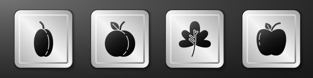 设李子果或桃果叶和果图片下载